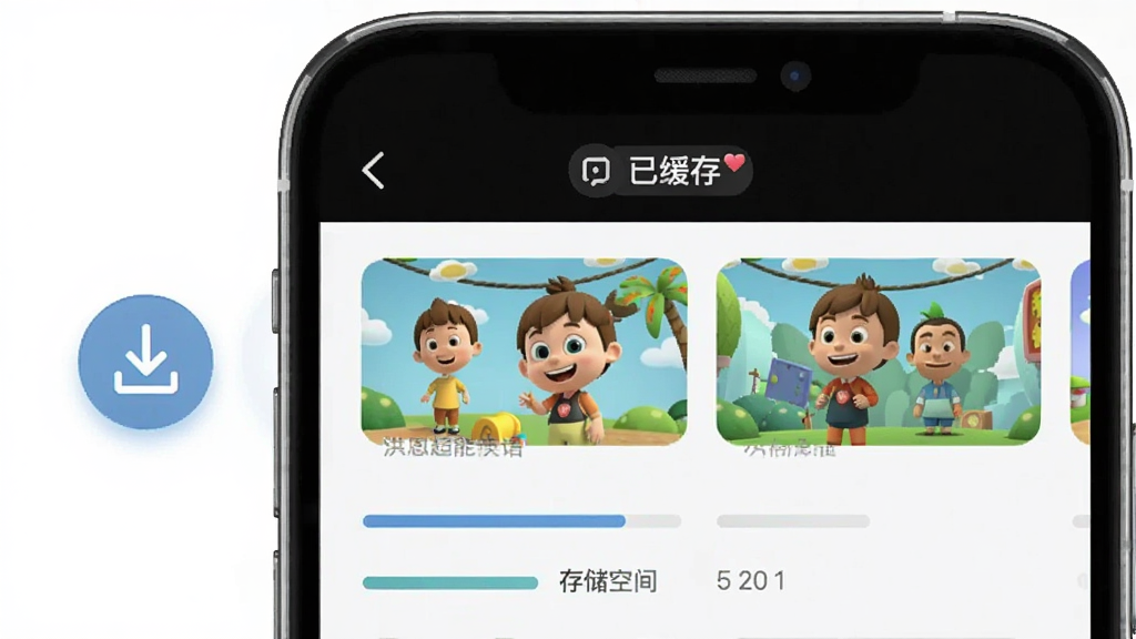 �������Ӣ�����߻��湦�ܽ��棬���������ǿγ��б��Դ������ؼ�ͷ��ͼ�꣬����Ϊ�ֻ�����չʾ���Ϸ��С��ѻ��桱��ǩ���м��Ƕ����γ�����ͼ������Ǽ��Ĺ����ͽ��棬ϸ�ڰ������ؽ������ʹ洢�ռ���ʾ�����ʸɾ��޶���Ԫ��