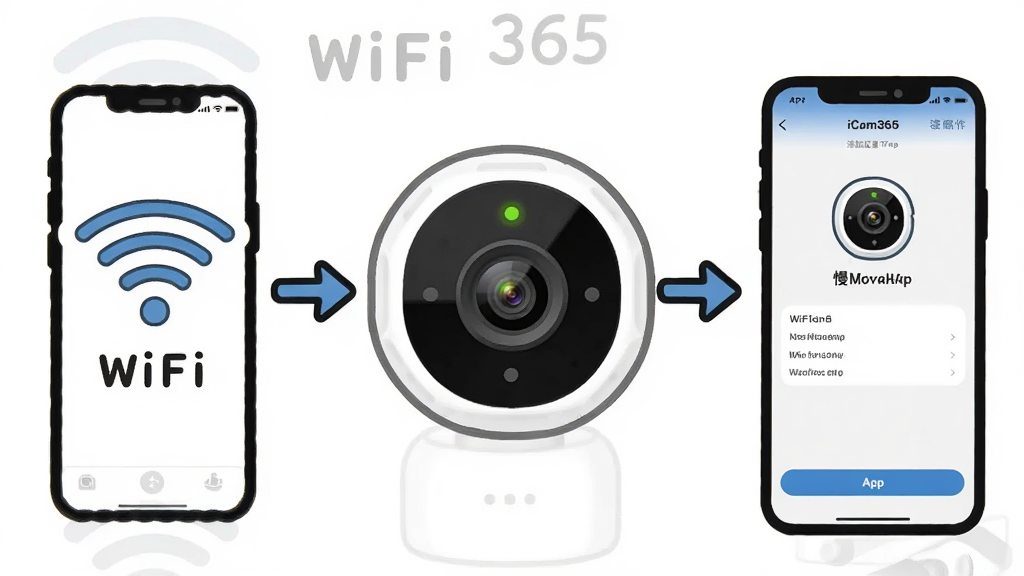 iCam365���ְ�װ��������ͼ�������Ϊ�������֣�������ֻ�����WiFi��ʾ��ͼ���м�������ͷָʾ����������д���Ҳ���App�������豸�Ľ����ͼ�������Ǵ����ҵ����̼�ͷ���ӣ�����Ǽ��Ľ̳̲廭�磬ϸ����WiFiͼ�������ͷͼ����Բ�����ߣ������Ǹɾ��İ�ɫ�������������޶���Ԫ��