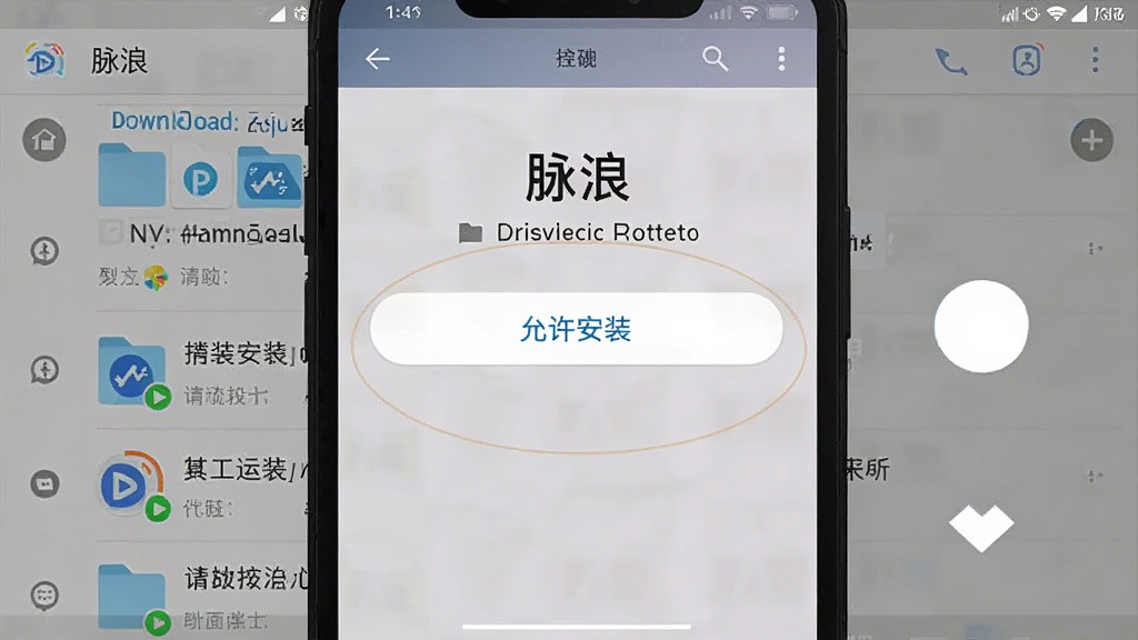 һ���ֻ���Ļ¼�ƽ���Ľ�ͼ��������ʾ�����ˡ�App�İ�װ���̣���Ļ�����С�������װ����ť���������ļ��������������б������дʵ�������������޶������֡�