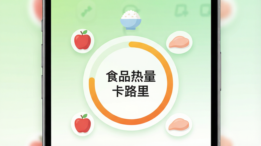 һ����ˬ�����ֻ�Ӧ�ý��棬������ǳ��ɫ�Ͱ�ɫ���䣬�м�չʾһ��Բ�ε�ʳ��������������д�š�ʳƷ������·������֣���ΧƯ����ƻ�����׷����������Сͼ�꣬���־��У��Ű�ɾ�������ִ���ƽ����ϸ��Բ�󣬻��ʸ��壬�޶���Ԫ��