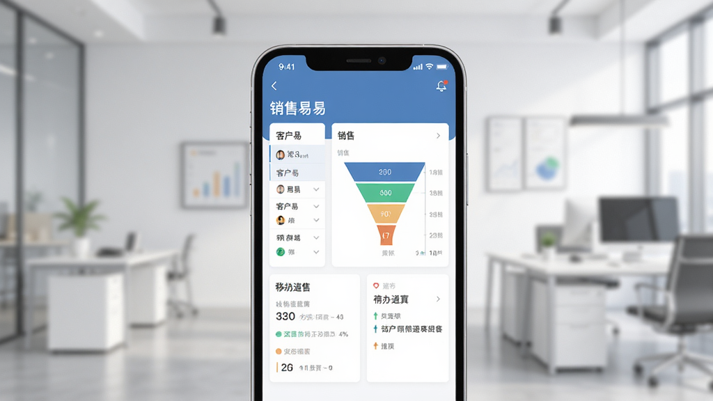 ������CRM �ƶ�Ӧ��������չʾ������������һ�������ֻ�����Ļ��ʾ������CRM���Ǳ��̽��棬�����ͻ��б�������©��ͼ���ʹ������Ƭ�������Ǽ��İ칫�һ������������������־��У��Ű�ͻ���ֻ���Ļ���ݣ�����ִ������ƽ����ϸ�����ֻ��߿�Բ�󣬽������������ɱ棬���ʸɾ����޶���Ԫ��