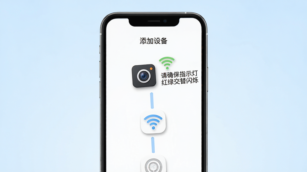 һ��չʾArenti�APP�����豸����ҳ���ͼƬ���������ֻ���Ļ��ʾ�������豸�����裬��Ļ����һ������ͷͼ���WiFi�ź�ͼ�꣬�Ա���������ʾ����ȷ��ָʾ�ƺ��̽�����˸��������Ϊ�������������Ϊ��ƽ������ҳ��ƣ�ϸ����ͼ������΢ͶӰ������������������ǳ��ɫ���䣬�ɾ��޶���Ԫ�ء�