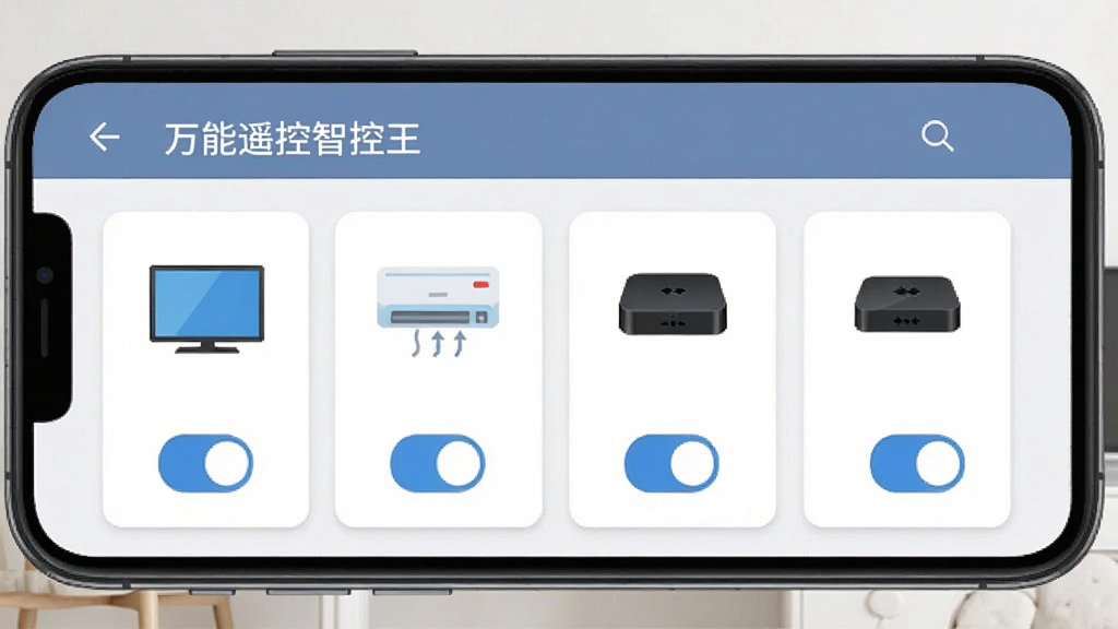 һ��չʾ���豸���������ͼƬ���ֻ���Ļ��ʾ������ң���ǿ�����App��ͬʱ�����˵��ӡ��յ��������������豸��Ƭ��ÿ����Ƭ����Ӧ��ͼ��Ϳ��ذ�ť����������������ִ���ƽ�����ʸɾ����޶���Ԫ��