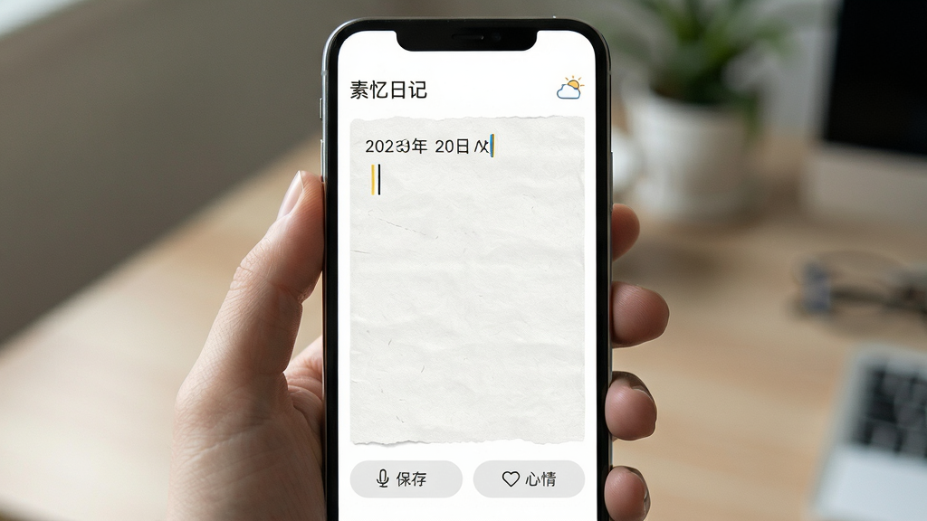 �����ռ��޹����д������д���ֻ�����չʾ��������һ�Ÿɾ����ռǱ༭ҳ�棬��ɫ��������ʾ�����˸���������������Ϸ������ں�����Сͼ�꣬�·��б���������ǩ��ť�����ֲ������½ṹ���׳�֣����Ϊ�������£�ϸ������������ģ����ʵֽ���ʸУ����������ɾ��޶���Ԫ��