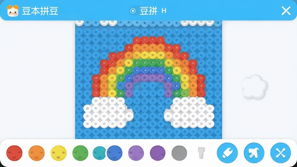 һ�š�����ƴ����App��ƴ���༭�����ͼ���ͼƬ����������ʾһ������ƴ���װ壬�����Ѿ�ƴ����һ���ʺ���ƶ��ͼ������Ļ�ײ�����ɫѡ�����͹��߰�ť��������������������ͨ�ɰ������������ɾ�