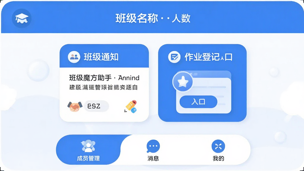 �༶ħ������ ������ȫò �м��ǰ༶֪ͨ��Ƭ����ҵ�Ǽ���� ������ʾ�༶���ƺ����� �ײ��г�Ա���� ��Ϣ �ҵ�����ѡ� ���岼������ ������ɫ ��ƽ����� ͼ��Բ�� ���ʸɾ� �޶���Ԫ��