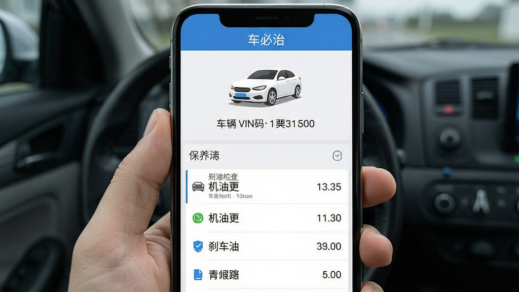 ����������������Ϣ�뱣����¼�����ͼ���ֻ���Ļ��ʾһ����ɫ�γ���ͼ��ͳ���VIN����Ϣ���·��б�����¼�б����������͸�����ɲ���ͼ�����Ŀ����������ˬ�����ʸɾ��޶���Ԫ�أ��������ơ������Ρ���ʾ����Ļ����