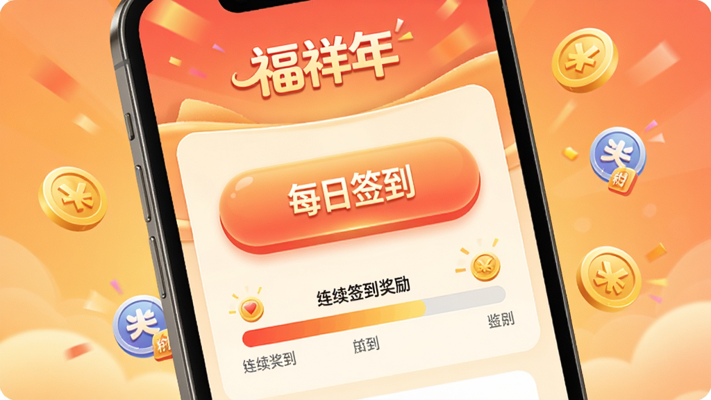 һ��չʾ�ֻ���Ļ�ϡ������ꡱAppǩ��ҳ���ͼƬ������������Ŀ��ÿ��ǩ����ť���·�����������ǩ����������������Χɢ���Ž�Һͻ���ͼ�꣬����Ϊůɫ�����䣬�����ã������������޶���Ԫ��