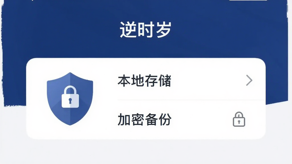 һ��չʾ����ʱ�ꡱApp��˽���ý����ͼƬ����������һ��������״��ͼ�꣬�Ա�д�š����ش洢���͡����ܱ��ݡ���ѡ�����������ɫ�Ͱ�ɫΪ�������ȫ���أ��Ű��࣬���ʸɾ����޶���Ԫ�ء�