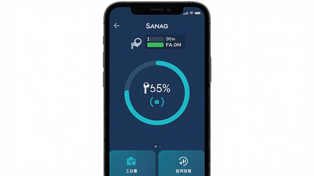 һ��Sanag������������ֻ���ͼ���ͼƬ���������ֻ���Ļ����Ļ����ʾ�����ӵĶ������ơ������ٷֱȡ�����״̬ͼ�꣬���ּ�࣬�������豸���ƣ��м���Բ�ε�����ʾ���ײ��ǹ�����ڣ�����ƽ����ƣ���ɫ����������ɫΪ���������������ɾ��޶���Ԫ��