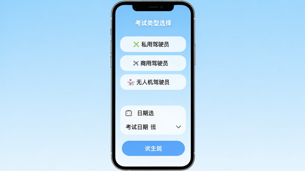 ����֮��App���������������棬�ֻ���Ļ��ʾ��������ѡ��ҳ�棬����˽�ü�ʻԱ�����ü�ʻԱ�����˻���ʻԱ��ѡ��·��п�������ѡ����������Ϊǳ��ɫ���䣬��ťΪԲ�Ǿ��Σ��������������������Ѻã����ʸɾ��޶���Ԫ��