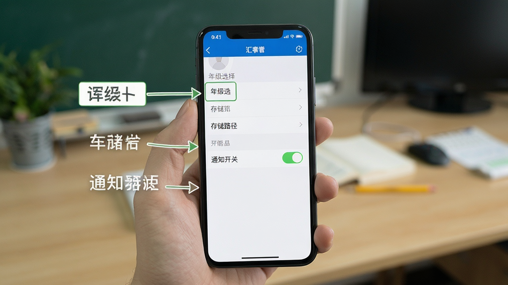 ���п� ʹ�ü���ʾ��ͼ �ֻ���Ļչʾ���ý��� ��ע�꼶ѡ�񡢴洢·����֪ͨ���ص�ѡ�� ������� ָʾ��ȷ �ɾ�����