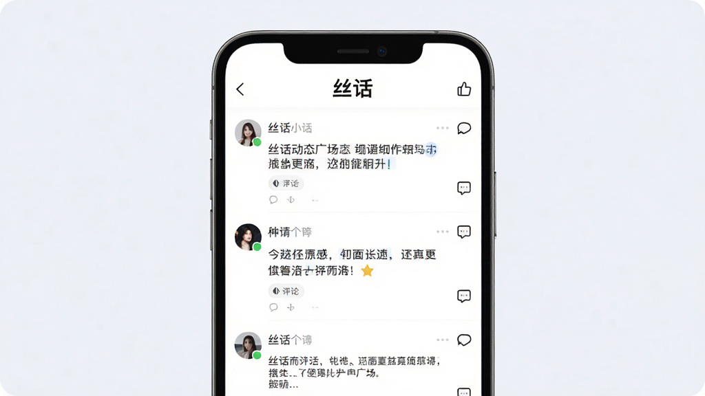 һ��չʾ��˿������̬�㳡���ܵ��ֻ���ͼ���ͼ��������һ���ֻ���ʾ��˿������̬�㳡ҳ�棬�б������û����������ֺ�������̬���Ҳ��е��޺�����ͼ�꣬�����С�˿������־��������ǳ�Ұ�ɫ��������ִ��������������޶���Ԫ��