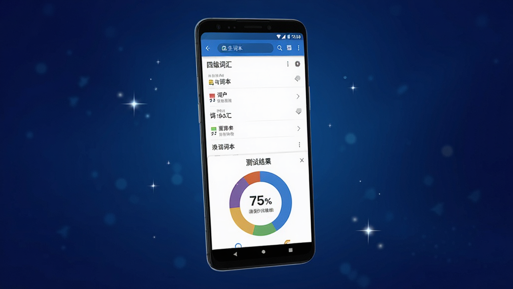 һ��չʾ���ļ��ʻ㡱App���ʱ�����Թ��ܵĽ���ͼ��������һ����׿�ֻ�������ʾ����Ļ�ϰ벿�������ʱ��б����°벿���ǲ��Խ������ͼ���ֻ�����������ɫ���䱳���ϣ���Χ��ϸ΢���ǹ��׺��������Ƽ���ʮ�㣬���ʸɾ����޶���Ԫ��