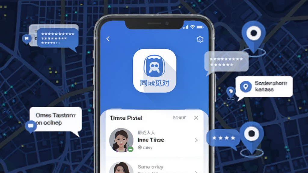 ͬ���ٶ�APP������չʾ���ֻ���Ļ������ʾͬ���ٶ�Logo�͸��������б�����Χ�������������ݺͶ�λͼ�꣬�����ǳ���ҹ����ͼ��������ɫ����ƽ����Ʒ�񣬽���ɾ����࣬���������޶���Ԫ��
