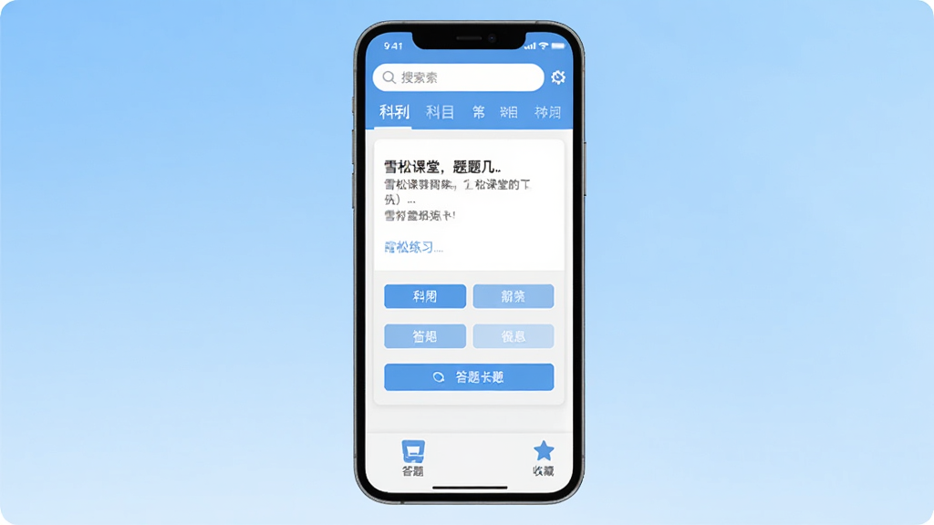 һ��չʾѩ�ɿ���App���Ľ�����ֻ�����ͼ�������������ֻ���Ļ����Ļ����ʾѩ�ɿ��õ������ϰҳ�棬������������Ϳ�Ŀ�����ǩ���м�����Ŀ��Ƭ��ѡ�ť���ײ��д��⿨���ղ�ͼ�꣬����Ϊǳ��ɫ���䣬������ƽ��ϸ�����������ʸɾ��޶���Ԫ��