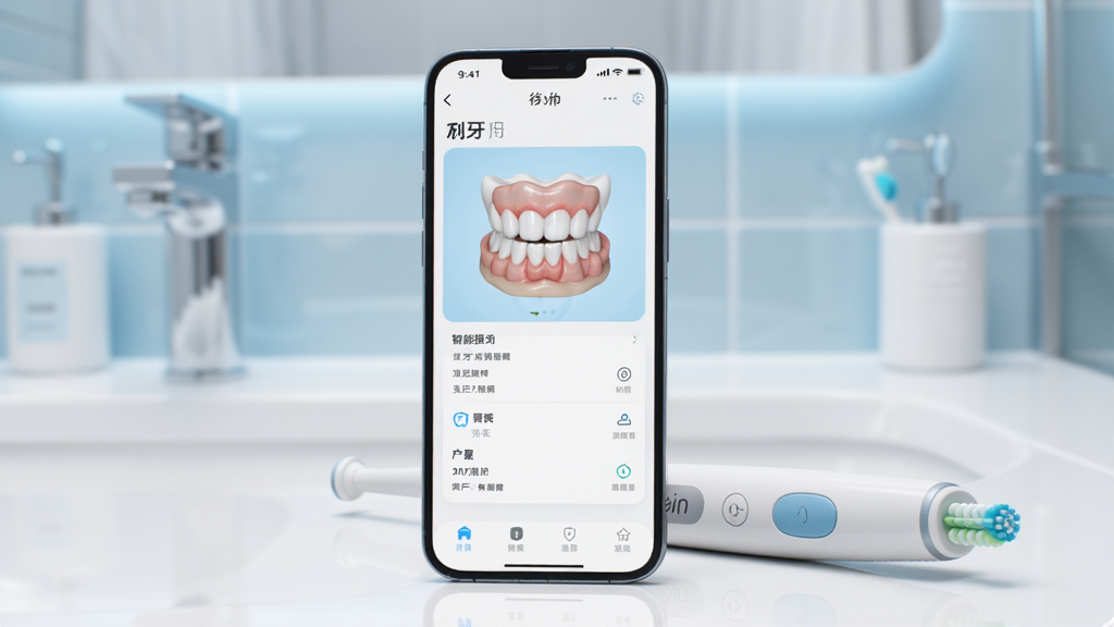 һ��չʾ���������ˢ����APP���Ľ����ͼƬ������������һ�������ֻ�����Ļ��ʾ��ˢ�����ݱ����3D����ģ�ͣ��ֻ��Ա߷���һ֧��ҵ綯��ˢ�������Ǹɾ�������ԡ��ϴ��̨���������Լ�ִ���ɫ���԰�ɫ��ǳ��ɫΪ���������������޶�������Ԫ��