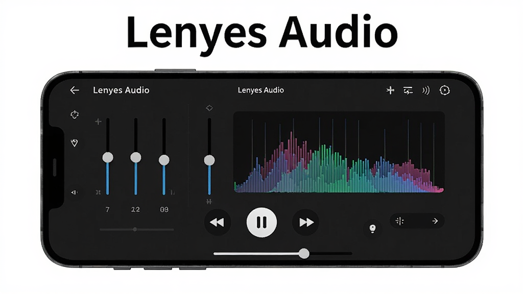 һ��չʾLenyes Audio��Ƶ���Ź��ܵ�ͼƬ��������һ���ֻ��������ã���Ļ����ʾ��Lenyes Audio�Ĳ��Ž��棬�о��������ڻ����Ƶ��������������������ɫ���⣬���Ƽ���ʮ�㣬���������ɾ���ͼƬ�д���