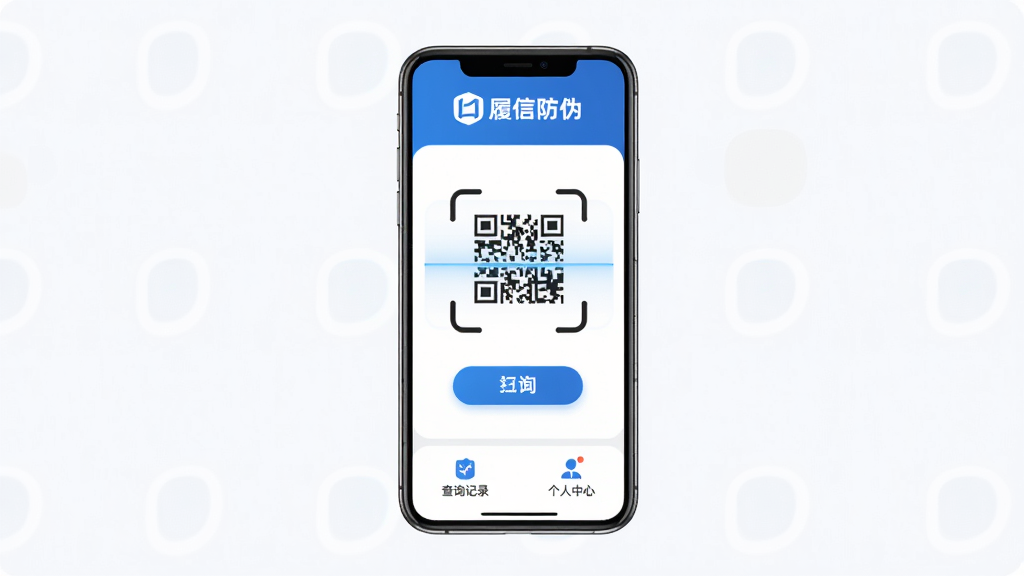 ���ŷ�α����������ȫòչʾ������������һ�������ֻ�����Ļ����ʾ�ż���ɨ����棬���������ŷ�α������Logo�����ƣ��м���һ����Ŀ��ɨ����ɨ�밴ť���ײ��ǲ�ѯ��¼�����������ڣ��������������ɫ������ִ���ˬ������������ϸ��Բ�󣬻��ʸɾ��޶���Ԫ�ء�