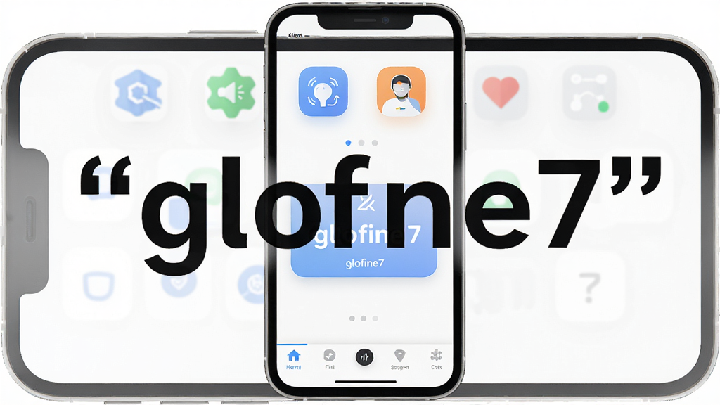 һ��չʾglofine7����������������ͼ���������ֻ���Ļ����ʾglofine7�������棬���ּ�࣬�Ϸ��ǹ������ͼ�꣬�м��Ǻ��Ĳ�����ť���·��ǵ��������Ű�����������ִ���ƽ����ϸ��Բ�󣬻��ʸɾ��޶���Ԫ�أ�ͼƬ�����ּ����ű�ע��glofine7����