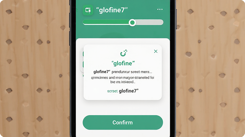 һ��չʾglofine7���ֻ��ϰ�װ��Ȩ�����õĲ���ʾ��ͼ���������ֻ���Ļ��glofine7�İ�װ�����Ȩ�޵���������Ϊ�Ϸ��ǰ�װ���ȣ��м���Ȩ�������·���ȷ�ϰ�ť���Ű�����������ƽ����ϸ��Բ�󣬻��ʸɾ��޶���Ԫ�أ�ͼƬ�����ּ����ű�ע��glofine7����