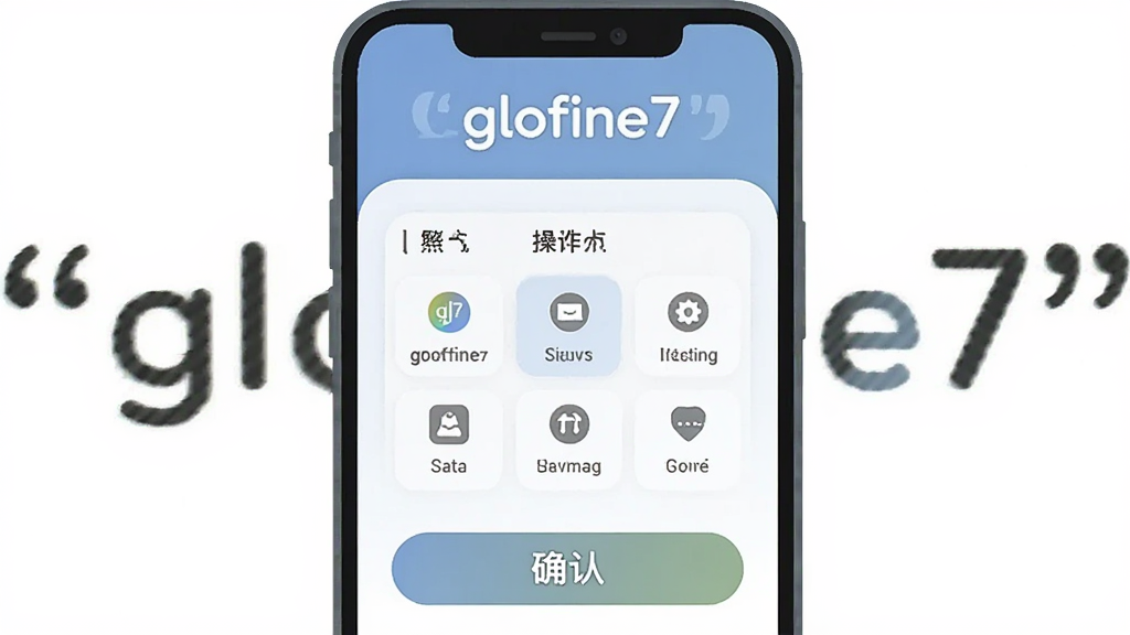 һ��չʾglofine7���ܲ��������ʾ��ͼ���������ֻ���Ļ��glofine7�Ĺ��ܲ���ҳ�棬����Ϊ�Ϸ��ǹ��ܱ��⣬�м��ǲ��������·���ȷ�ϰ�ť���Ű�����������ƽ����ϸ��Բ�󣬻��ʸɾ��޶���Ԫ�أ�ͼƬ�����ּ����ű�ע��glofine7����