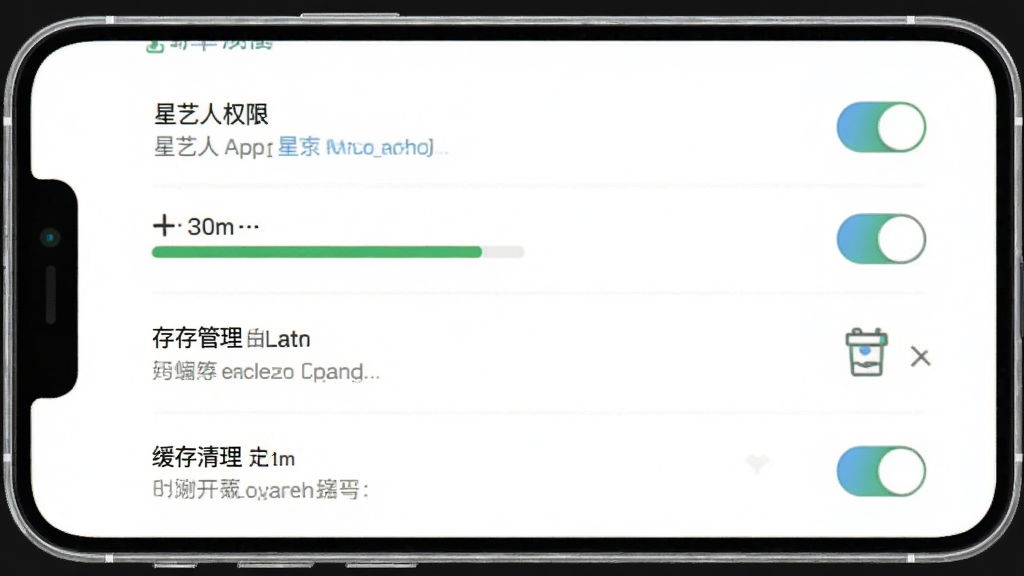������App�������ý��棬����Ϊ�ֻ���Ļ��ʾȨ�޹����ͻ�������ѡ�����Ϊ�б�ʽ���Ű����������࣬ϸ�ڰ������ذ�ť���洢������ʾ���֣����ʸɾ��޶���Ԫ��
