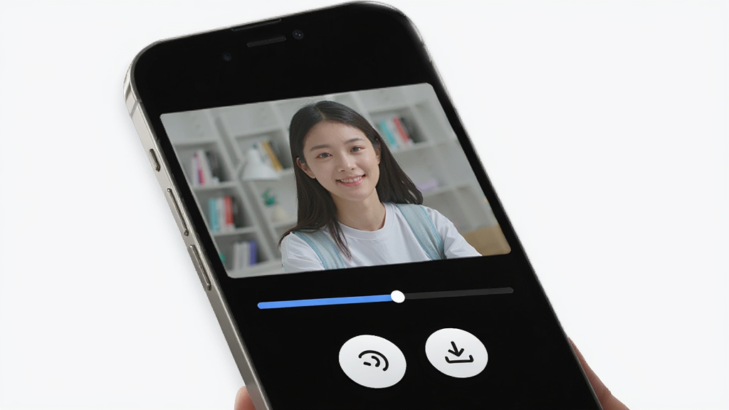 �����ǡ����ˡ�App�Ŀγ̲��Ž��棬�������ֻ���Ļչʾ��Ƶ����ͽ��������Ű��Ͻ������·��б��ٰ�ť������ͼ�꣬����Ǽ�Լ�ִ��磬ϸ������Ƶ������������ť���Բ�󣬻��ʸɾ����޶���Ԫ��