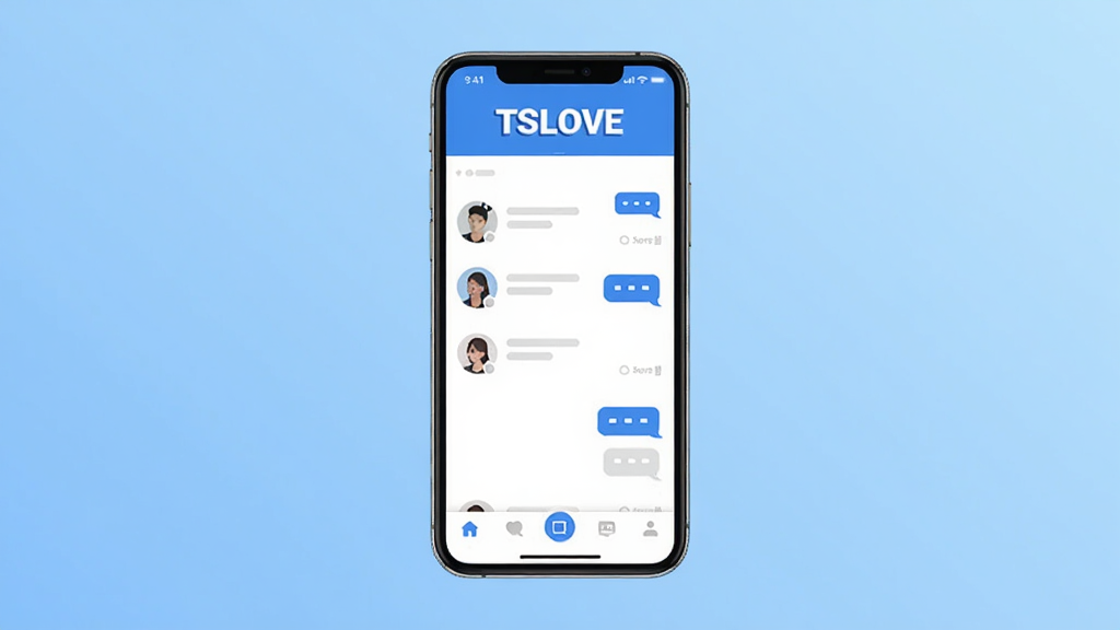 TSLOVE �ֻ�Ӧ��������չʾ�������������ֻ���Ļ����Ļ����ʾ����������ɫ�罻������棬������ TSLOVE �������м����û�ͷ���б�����������ͼ�꣬�ײ��ǵ���������������͵Ľ�����ɫ������ִ���Լ����ƽ����ƣ������������ɾ��޶���Ԫ��