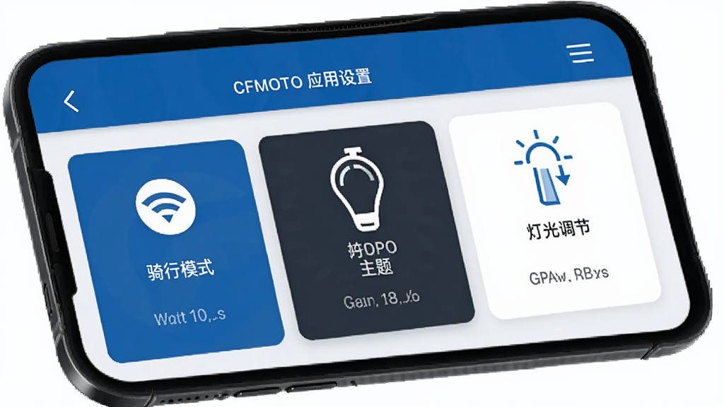 CFMOTOӦ�����ý��棬�ֻ���Ļ��ʾ����ģʽѡ���Ǳ����⡢�ƹ���ڵ�ѡ����������ˣ�������ɫ��ͼ�����������ʸɾ�