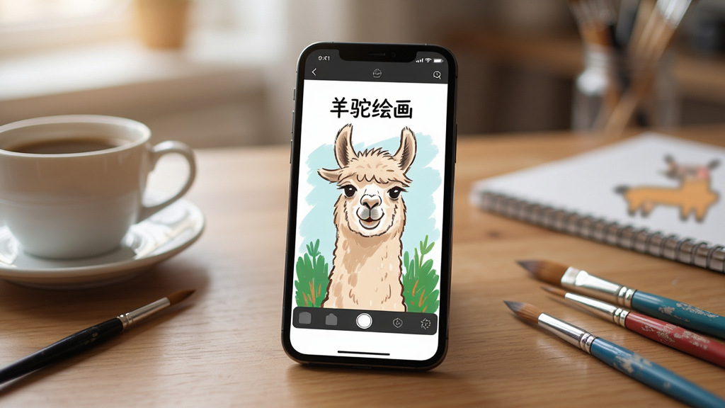 ���ջ滭���ߴ�������չʾ��������һ���ֻ�����ľ�������ϣ���Ļ��ʾ�滭���棬��Χ�п��ȱ��ͻ��ʣ������黯���ֻ���Ļ����