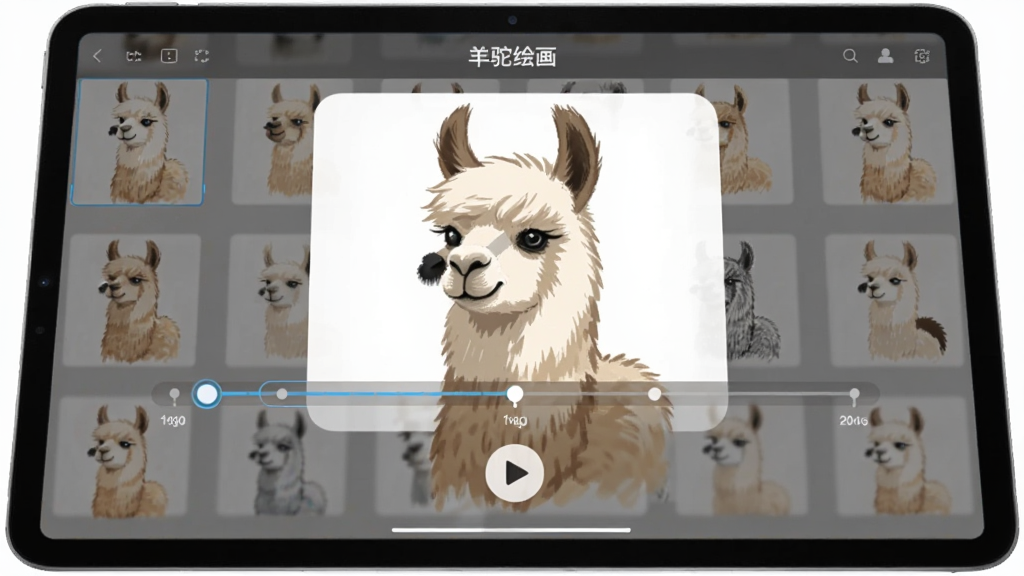 ���ջ滭�滭���̻طŹ���չʾ��������һ̨ƽ�������Ļ����Ļ����ʾ�滭����ʱ����Ͳ��Ű�ť�������ǻ滭��Ʒ����ͼ���������