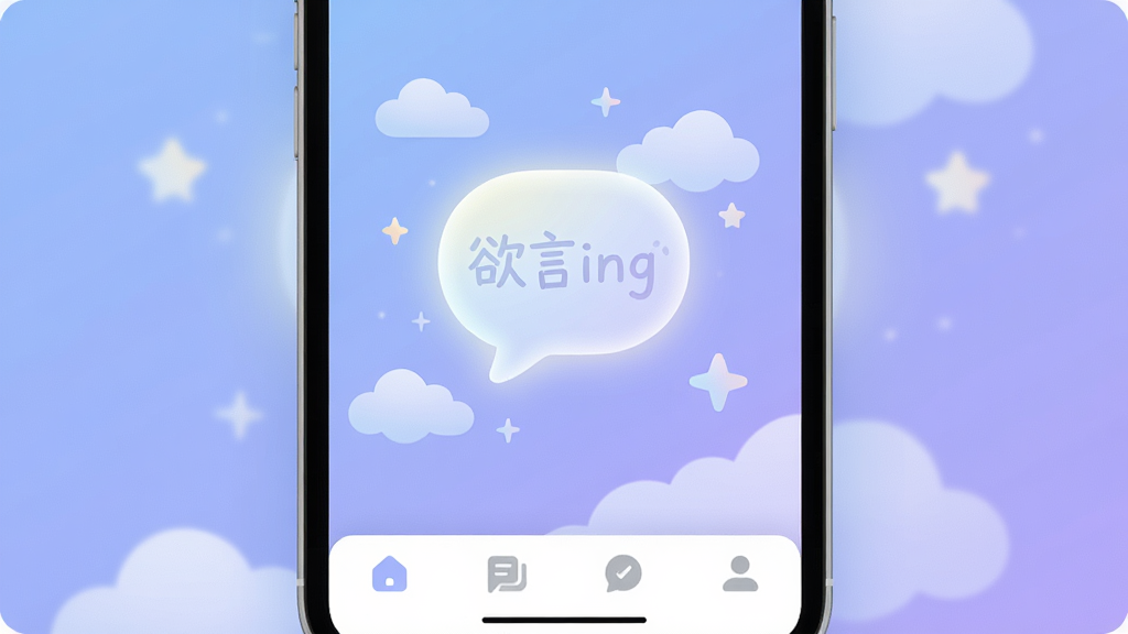 ����ing �ֻ�Ӧ��������չʾ�����岼�ּ�࣬����Ϊ��͵�����ɫ���䣬�����������һ������ĶԻ�����ͼ�꣬��������Լ�ɼ�������ing�����֣����ܻ����ŵ������ƶ������װ��Ԫ�أ��ײ���ʾ�ײ������������������������ƽ����ƣ�ϸ��Բ�󣬻��ʸɾ��޶���Ԫ�ء�