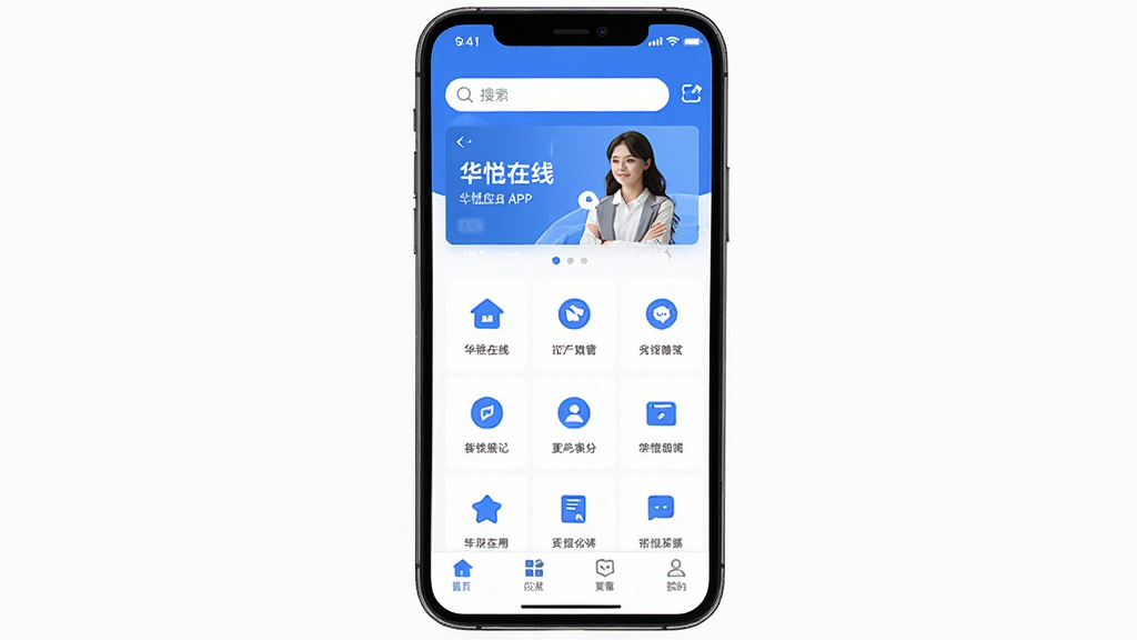��������Ӧ��������ȫòչʾ�������������ֻ���Ļ����Ļ�ڳ��ֻ�������APP����ҳ���֣����������������ֲ�ͼ���м��ǹ���ͼ�����񣬵ײ��ǵ�����������ɫ��������Ϊ������������£����ʸɾ��������޶���Ԫ��