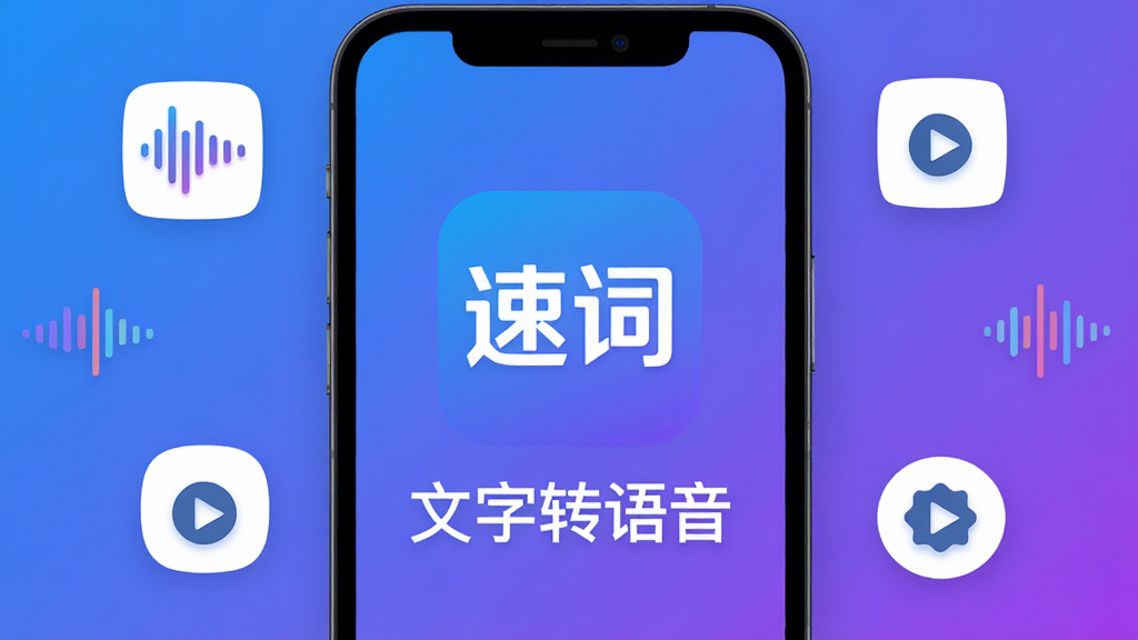 �ֻ���Ļ������ʾ���ٴʡ�App��Logo��Logo�·��С�����ת����������������������ɫ���䣬Ư���ż�����ͬ������������ͼ�����Ƶ���Ű�ť���������ִ���࣬��ƽ����ƣ��������������ʸɾ��޶���Ԫ��