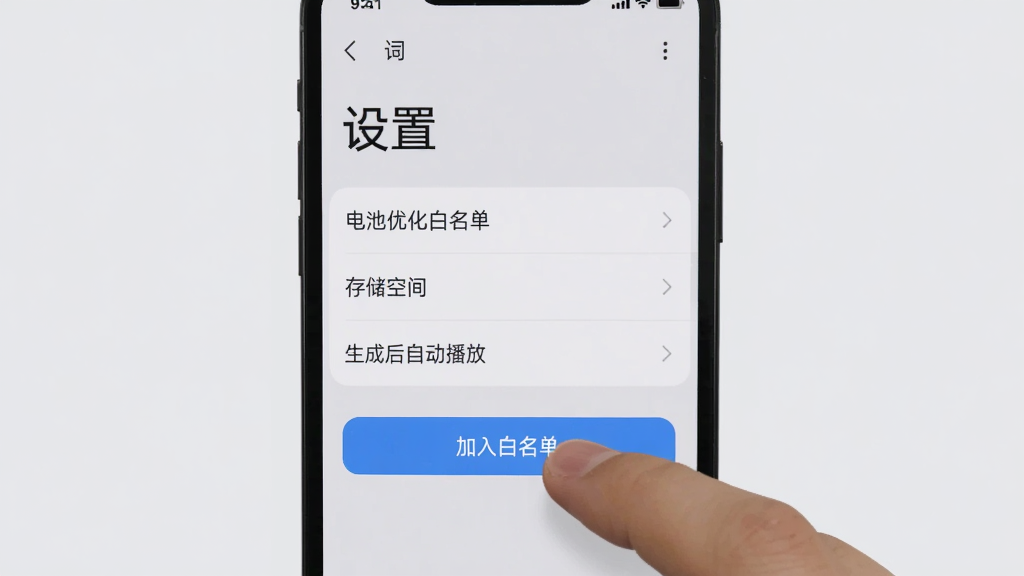 �ֻ���Ļ��ʾ���ٴʡ�App������ҳ�棬�����С�����Ż������������洢�ռ䡱�����ɺ��Զ����š���ѡ�һ����ָ���ڵ�����������������ť��������ǳ��ɫ�����沼�����������֡����á�������Ŀ������ƽ�������ʸɾ��޶���Ԫ��