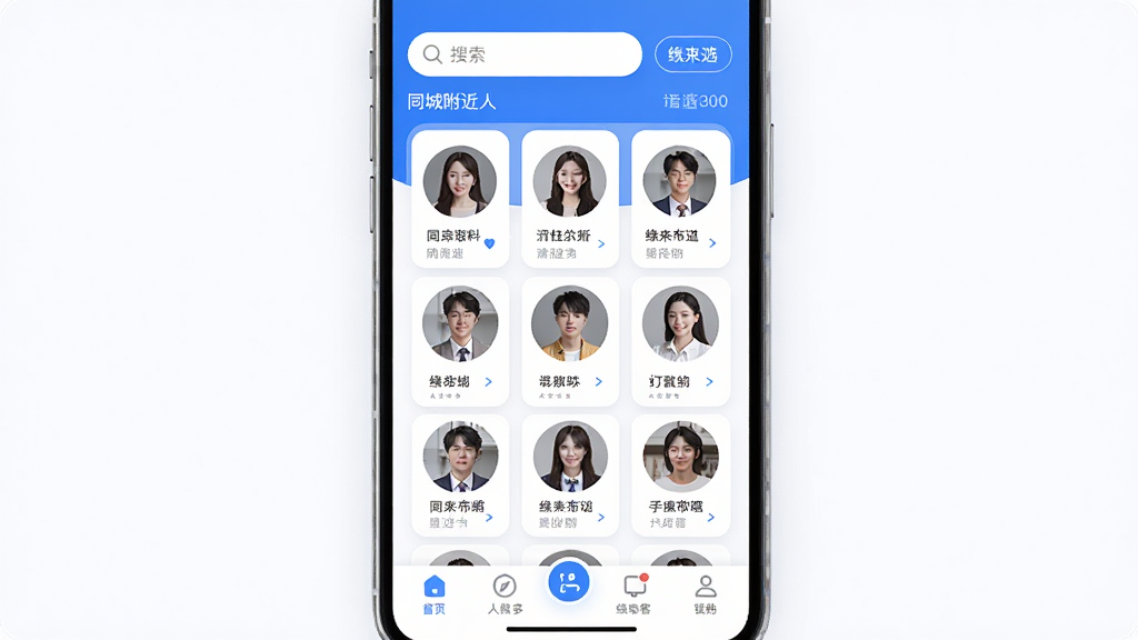 Ե����App������չʾ���ֻ���Ļ������ʾͬ�Ǹ��������б���ͷ��Ƭ�������У���������������ɸѡ��ť���ײ����������������岼�ּ��󷽣�����ɫ��Ϊ��������ִ���ˬ��ϸ��Բ���£����ʸɾ��������޶���Ԫ��
