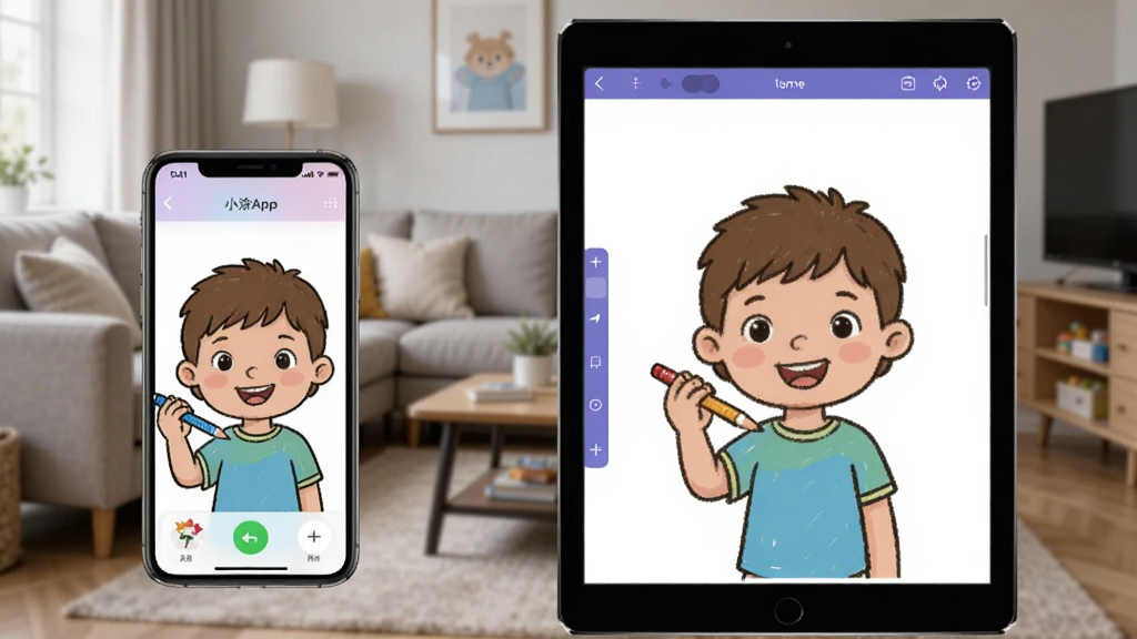 СͿ��App���ֻ���ƽ���ϵ�ʹ�öԱ�ͼ������ֻ���ʾͿɫ���棬�Ҳ�ƽ��չʾͬһApp�ĸ��󻭲���ͼ�������Ǽ�ͥ�������������дʵ�������������޶���Ԫ��