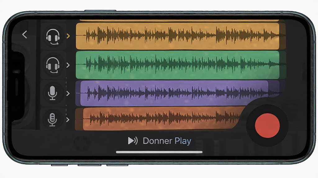 һ��չʾDonner Play¼�����������ͼƬ������Ϊ�ֻ���Ļ��ʾ��첨�κ�¼����ť������Ϊ���½ṹ���Ű�����������ִ���ϸ�ڰ�������ͼ�ꡢ��˷�ͼ��͡�Donner Play�����������ʸɾ��޶���Ԫ��