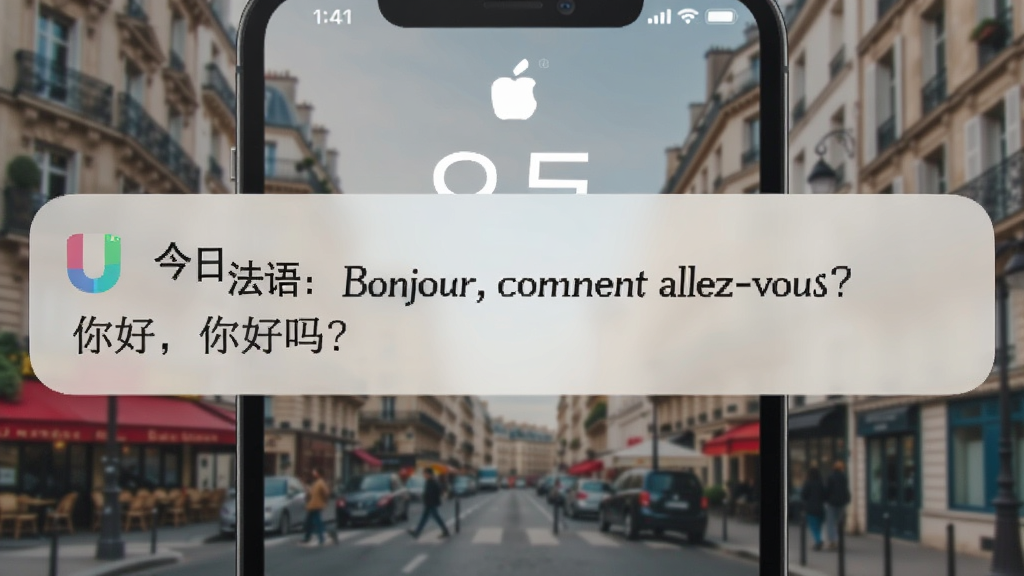 ����UѧԺÿ��һ�����ͽ��棬�ֻ�����֪ͨ��ʽ����Ļ��ʾ�����շ��Bonjour, comment allez-vous?���Լ�һ��С�����ķ��롰��ã�����𣿡���������ģ���İ���־�������������������