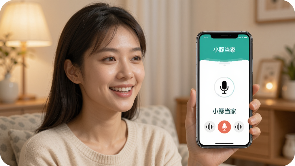 һ��չʾС�൱��App�����Խ����ܵ�ͼƬ��������һλ����Ů�������ֻ�΢Ц˵�����ֻ���Ļ��ʾ��С�൱�ҵĶԽ����棬����Ϊ���������ֻ����ң���������ů�ľӼһ�����������дʵ��ϸ�����ֻ���������˷�ͼ���������������������