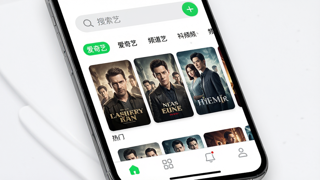 һ���ִ���ʮ�����Ƶ��ý��App��ҳ���棬����Ϊ�ֻ���Ļ��д����Ļ��չʾ�š������ա�App����ҳ����������������Ƶ�������ǩ���м��Ǻ�����������ž缯����ǽ���ײ�Ϊ������������������η�������������ִ���ϸ��Բ�󣬻��ʸɾ����壬�޶���Ԫ��