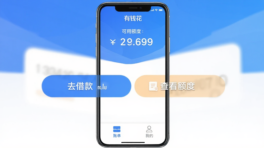 �ֻ���Ļ����չʾ����Ǯ����APP����ҳ���棬������ʾ���ö�����֣��м��ǡ�ȥ���͡��鿴��ȡ�������ť���ײ����˵����ҵ�ҳ��ͼ�꣬�����Ǹɾ������׽��䣬����ִ���ƽ�����������޶���Ԫ��