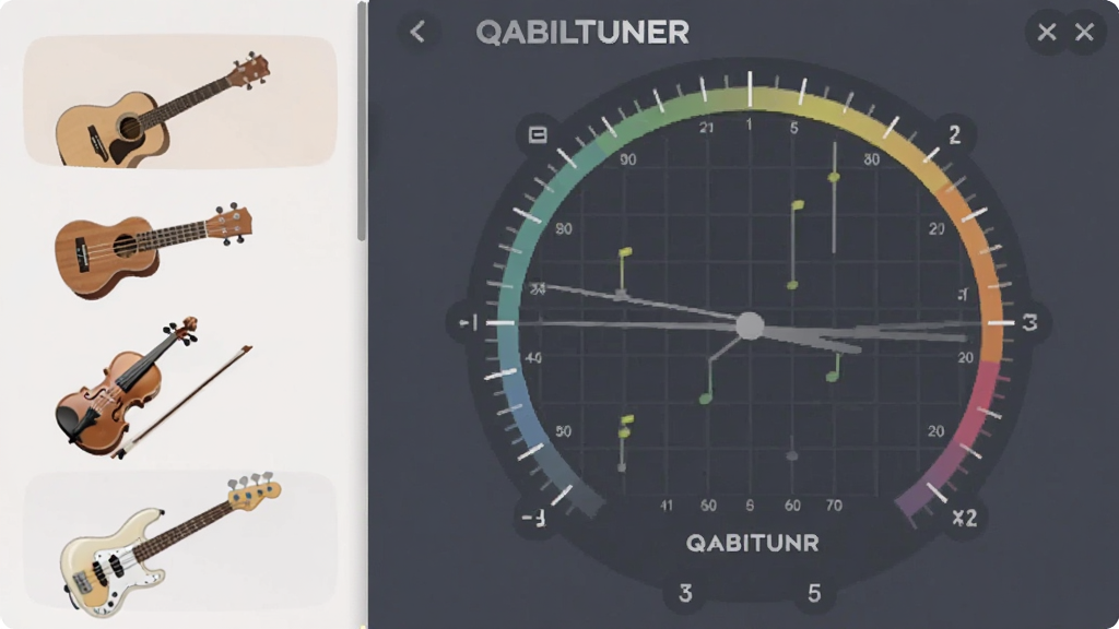 һ��QABILTUNER�Ľ����ͼ���ͼ����Ļ���������ʾ�ż������ȿ����С���١���˹������ͼ�꣬�Ҳ��ǵ������̣�������Ʊ�ƽ����ɫ����ͣ������ɾ��������������޶���Ԫ��