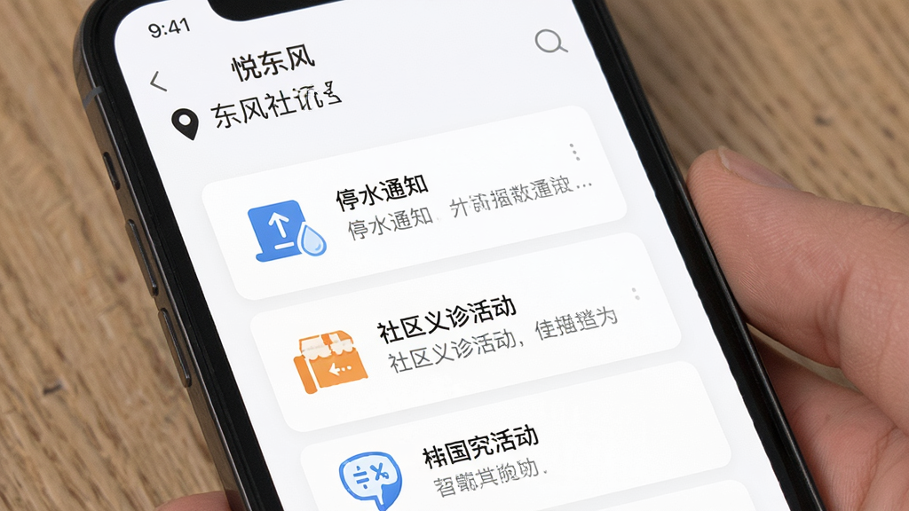�ֻ���Ļ��ʾ���ö��硱APP�ı�����Ѷ�����棬������λ��ʾ���������������·��б�չʾ��ͣˮ֪ͨ�����������������ȿ�Ƭ��ÿ����Ѷ����Сͼ�꣬���汳��Ϊ��ɫ�������������Ű����ʣ��޹���������ʸɾ�