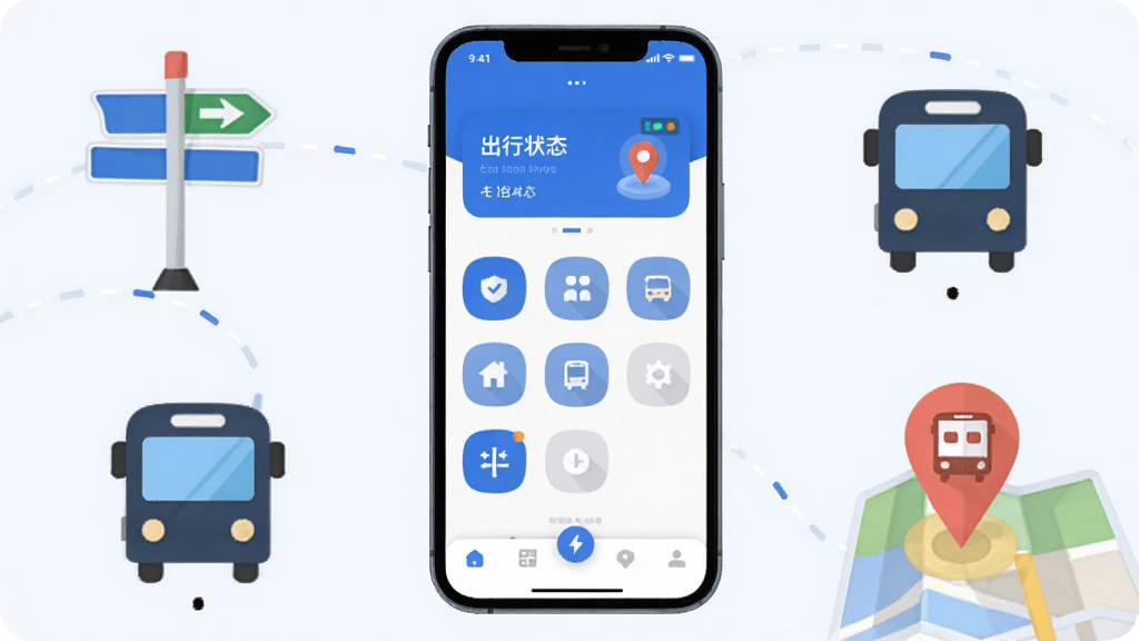 ������App������ȫòչʾ���ֻ���Ļ���У�������ɫ��������ʾ����״̬��Ƭ���м��ǹ������ͼ����󣬵ײ���������������Χ���Ƴ��г���СԪ����·�ꡢ��������ͼ��λ������ִ���ƽ��ϸ��Բ�󣬻��ʸɾ����޶���Ԫ��