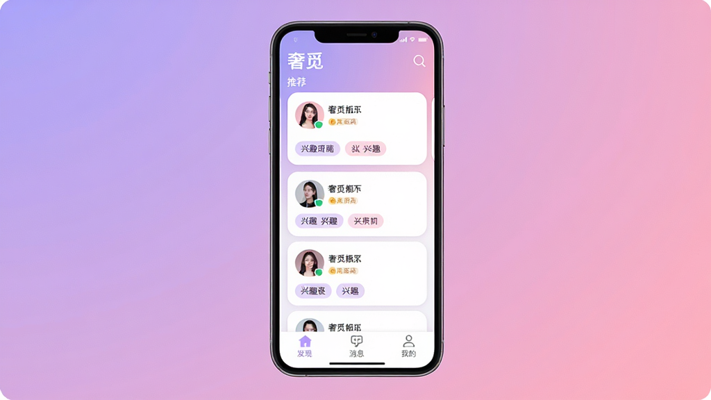 ����App������ȫòչʾ���ֻ���Ļ���У���Ļ����ʾ�����罻Ӧ����ҳ��������