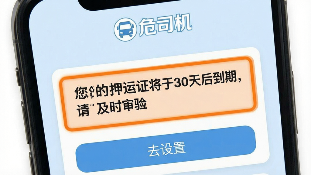 һ��չʾΣ˾��App֤�����ѹ��ܵ��ֻ���ͼ�������Ϸ���ʾ��Σ˾����Logo���м���һ��֤���������ѿ�Ƭ��д�š�����Ѻ��֤����30����ڣ��뼰ʱ���顱����Ƭ�ó�ɫ������ע���·��С�ȥ���á���ť�������ǵ���ɫ����������ˬ���ص�ͻ��