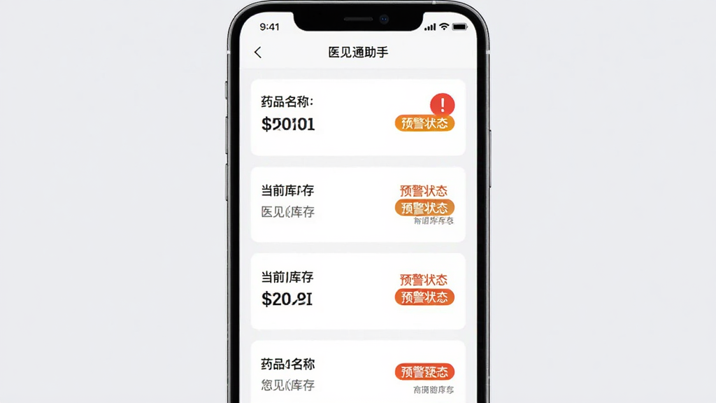 ����������ҽ��ͨ����App�Ŀ��Ԥ��ҳ�棬����Ϊ�ֻ���Ļ���У���Ļ����ʾ���Ԥ���б��ͺ�ɫ��̾��ͼ�꣬�Ű�Ϊ�����б���ʽ�����Ϊ�ִ����磬ϸ�����б������ҩƷ���ơ���ǰ������ֺ�Ԥ��״̬��ǩ������Ϊǳ��ɫ�����ʸɾ����޶���Ԫ�أ�ͼƬ�����ֱ�ע��ҽ��ͨ���֡���