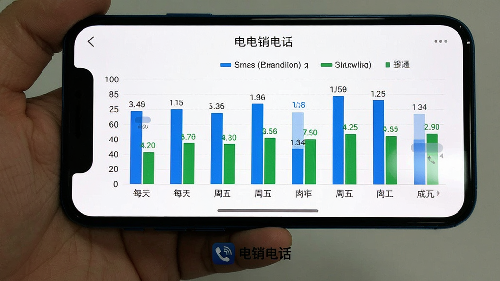 һ��չʾ�������绰������ͳ��ҳ����ֻ���ͼ����������һ����״ͼ����ʾһ����ÿ���ͨ�������ͽ�ͨ�ʣ�ͼ����ɫ����ɫ����ɫΪ�������������ˣ�����Ϊ��ɫ���ײ��С������绰����Logo��������רҵ�����ݿ��ӻ�����